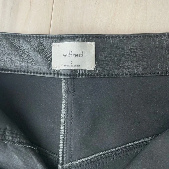 Aritzia Straight Leg Faux Leather Pants, Black - Picture 3 of 4